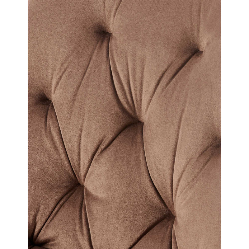 Chaise moderne capitonnée en Velours Marron Métal Noir Noryssa - 6