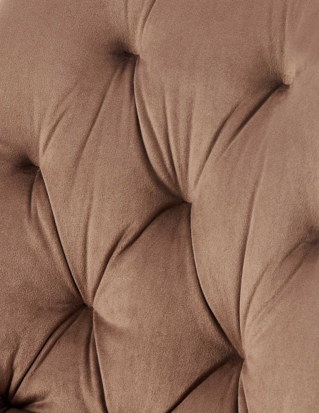 Chaise moderne capitonnée en Velours Marron Métal Noir Noryssa - 6