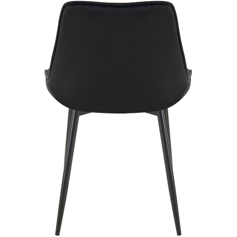 Chaise moderne capitonnée en Velours Noir Métal Noir Noryssa - 4