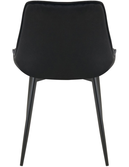 Chaise moderne capitonnée en Velours Noir Métal Noir Noryssa - 4