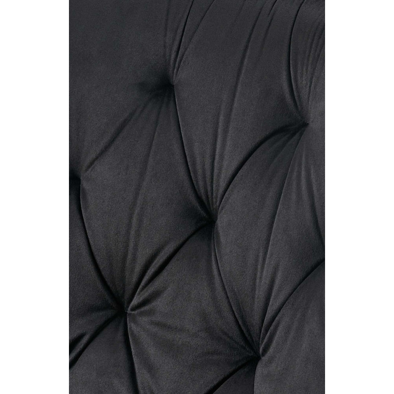 Chaise moderne capitonnée en Velours Noir Métal Noir Noryssa - 6