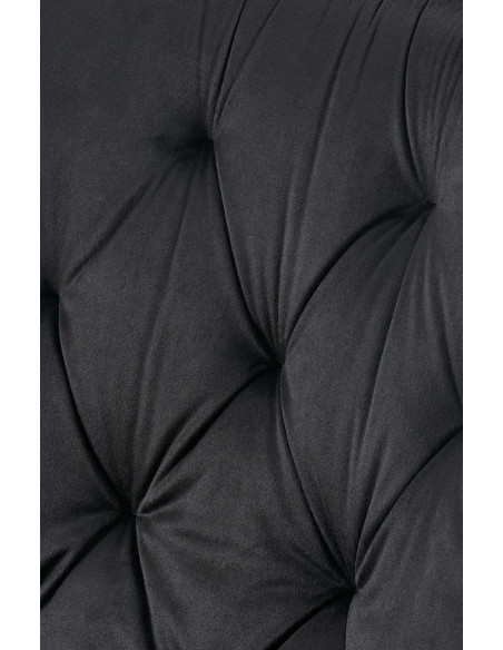 Chaise moderne capitonnée en Velours Noir Métal Noir Noryssa - 6