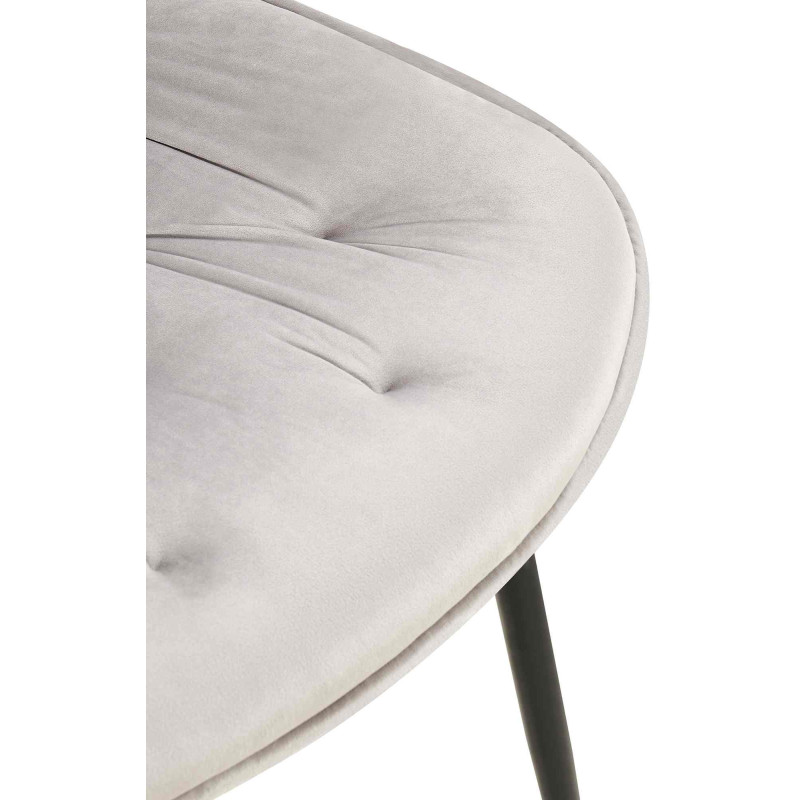 Chaise moderne capitonnée en Velours Gris Métal Noir Noryssa - 7