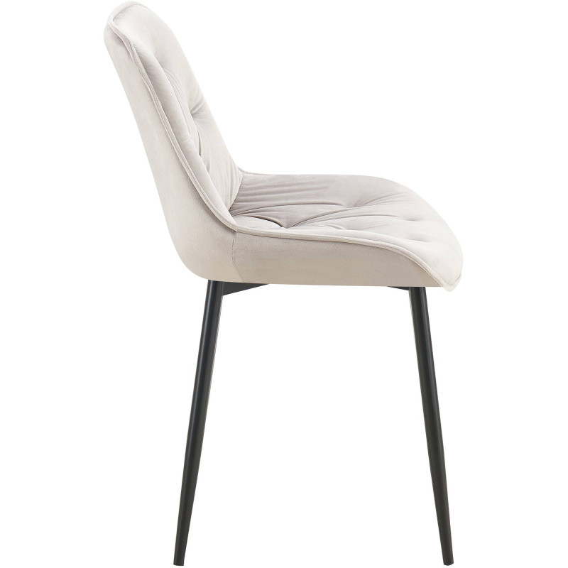 Chaise moderne capitonnée en Velours Gris Métal Noir Noryssa - 3