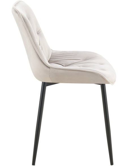 Chaise moderne capitonnée en Velours Gris Métal Noir Noryssa - 3