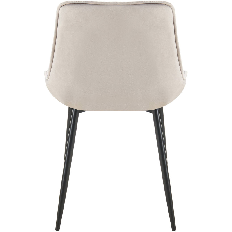 Chaise moderne capitonnée en Velours Gris Métal Noir Noryssa - 5