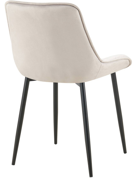 Chaise moderne capitonnée en Velours Gris Métal Noir Noryssa - 4