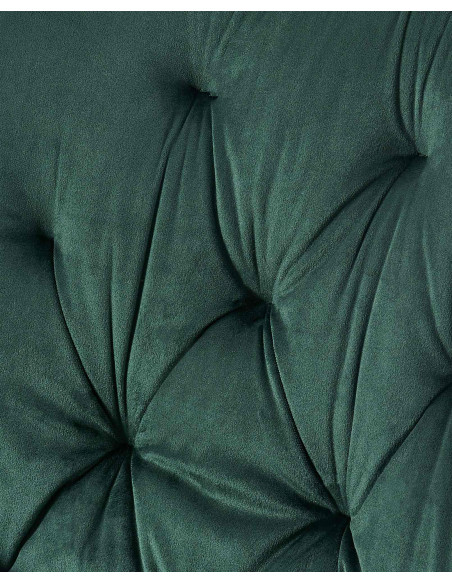 Chaise moderne capitonnée en Velours Vert Métal Noir Noryssa - 6