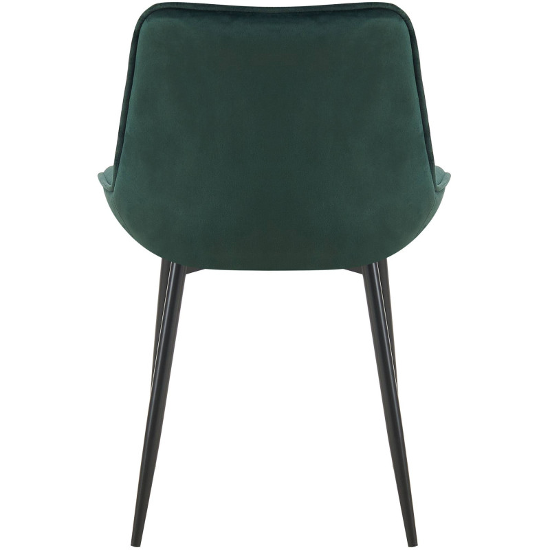 Chaise moderne capitonnée en Velours Vert Métal Noir Noryssa - 5