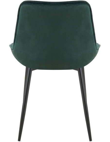 Chaise moderne capitonnée en Velours Vert Métal Noir Noryssa - 5