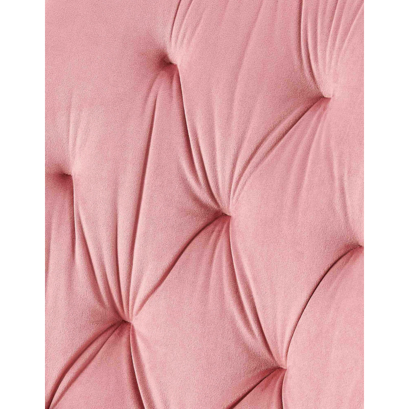 Chaise moderne capitonnée en Velours Rose Métal Noir Noryssa - 7