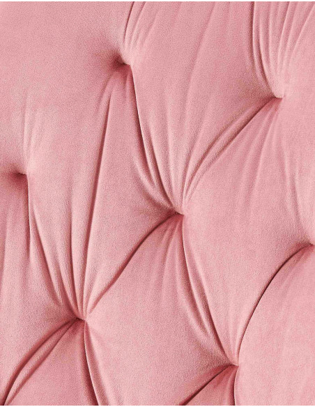 Chaise moderne capitonnée en Velours Rose Métal Noir Noryssa - 7