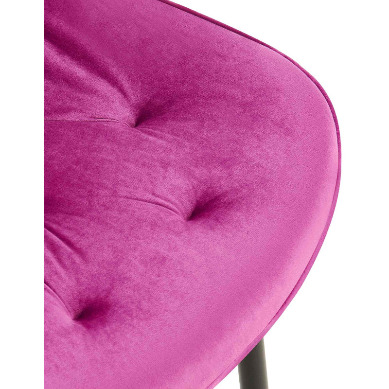 Chaise moderne capitonnée en Velours Violet Métal Noir Noryssa - 7