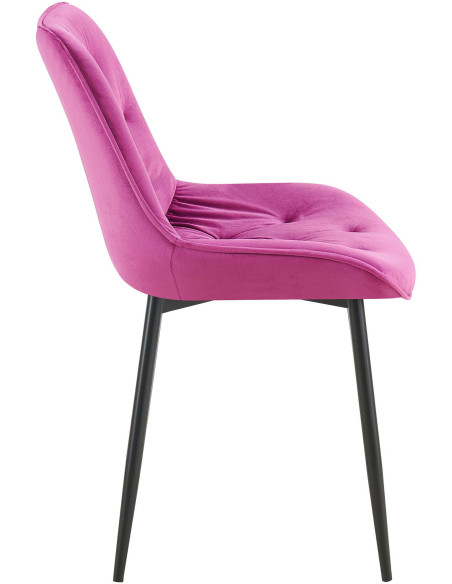 Chaise moderne capitonnée en Velours Violet Métal Noir Noryssa - 3