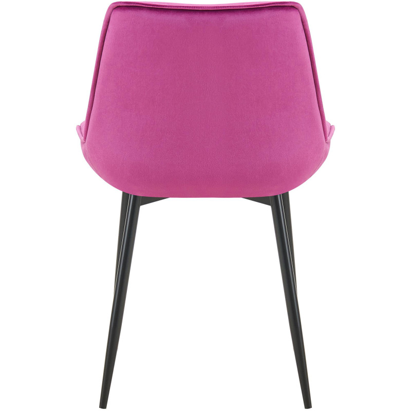 Chaise moderne capitonnée en Velours Violet Métal Noir Noryssa - 5