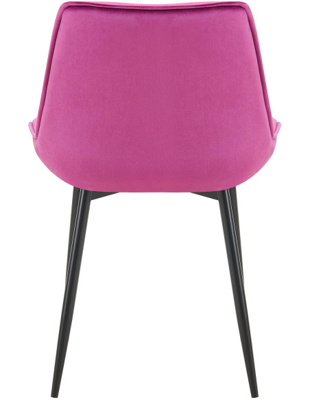 Chaise moderne capitonnée en Velours Violet Métal Noir Noryssa - 5