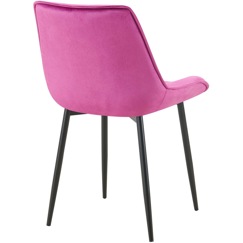 Chaise moderne capitonnée en Velours Violet Métal Noir Noryssa - 4
