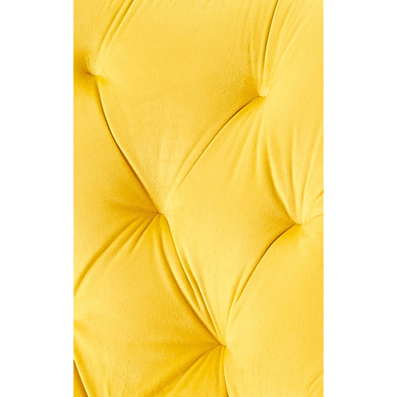 Chaise moderne capitonnée en Velours Jaune Métal Noir Noryssa - 6