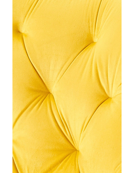 Chaise moderne capitonnée en Velours Jaune Métal Noir Noryssa - 6