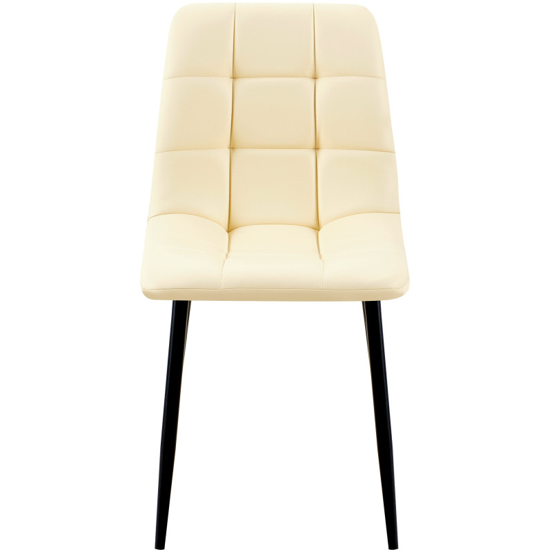 Chaise design scandinave en Polyuréthane Blanc crème Métal Noir Selvios - 4