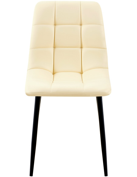 Chaise design scandinave en Polyuréthane Blanc crème Métal Noir Selvios - 4