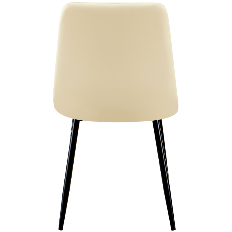 Chaise design scandinave en Polyuréthane Blanc crème Métal Noir Selvios - 5