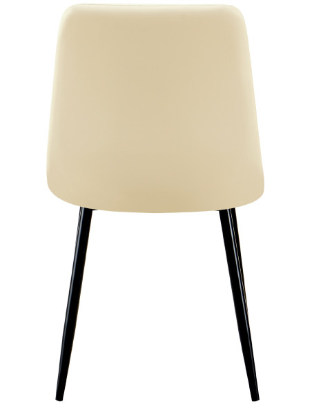 Chaise design scandinave en Polyuréthane Blanc crème Métal Noir Selvios - 5