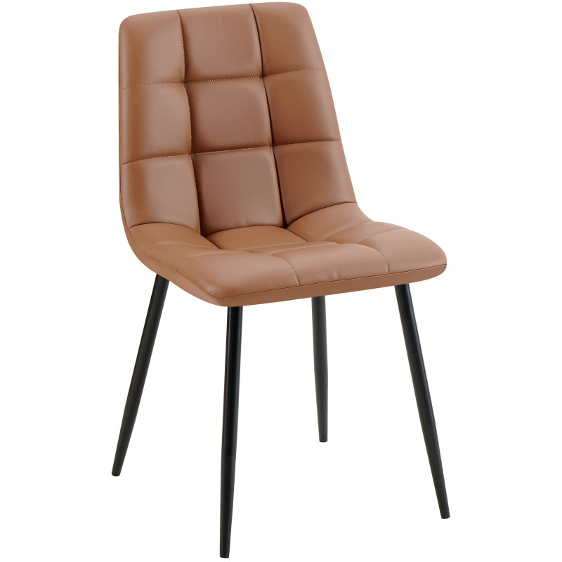 Chaise design scandinave en Polyuréthane Marron foncé Métal Noir Selvios - 1