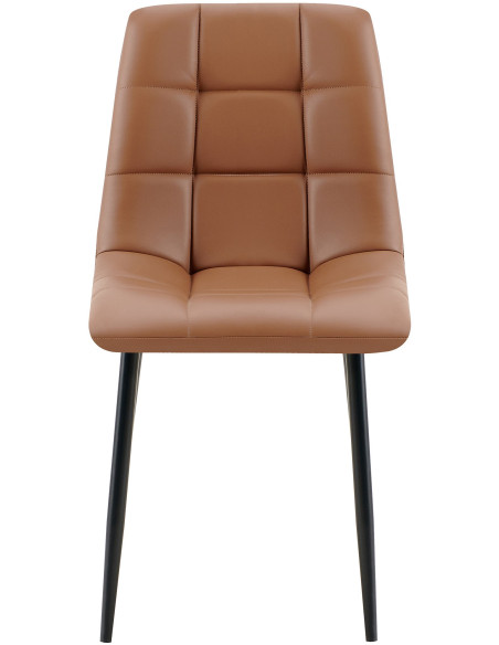 Chaise design scandinave en Polyuréthane Marron foncé Métal Noir Selvios - 3