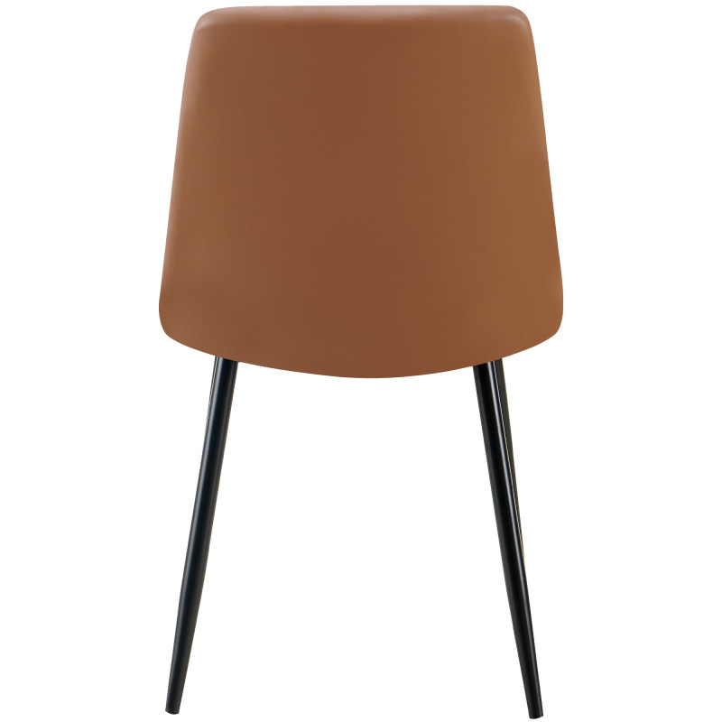 Chaise design scandinave en Polyuréthane Marron foncé Métal Noir Selvios - 4