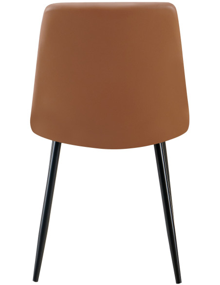 Chaise design scandinave en Polyuréthane Marron foncé Métal Noir Selvios - 4