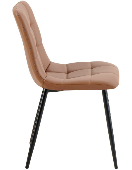 Chaise design scandinave en Polyuréthane Marron foncé Métal Noir Selvios - 5