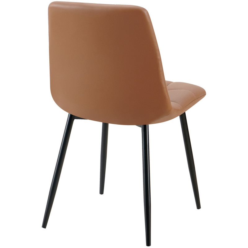 Chaise design scandinave en Polyuréthane Marron foncé Métal Noir Selvios - 6