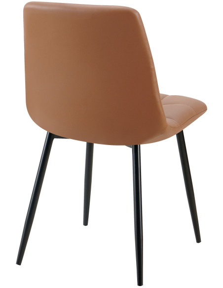 Chaise design scandinave en Polyuréthane Marron foncé Métal Noir Selvios - 6