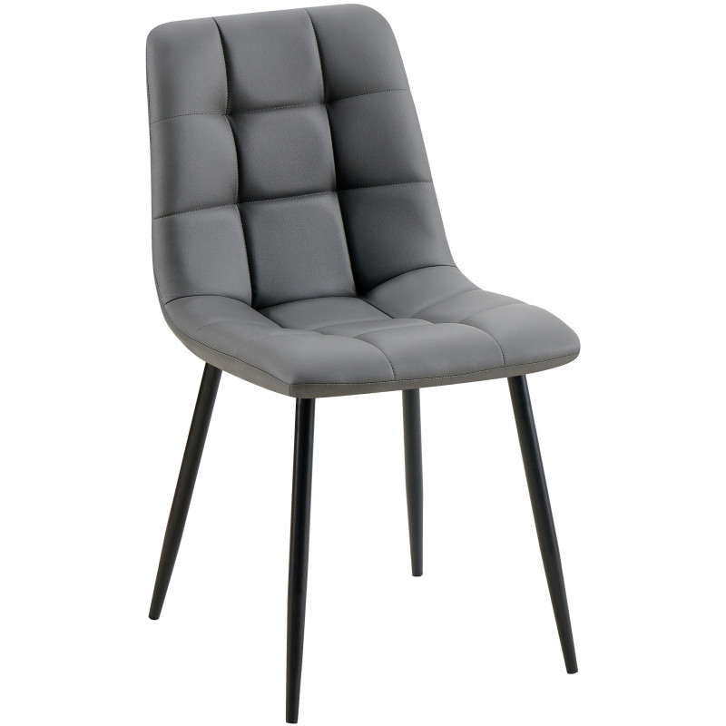 Chaise design scandinave en Polyuréthane Gris foncé Métal Noir Selvios - 1