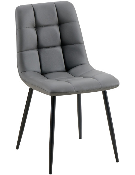 Chaise design scandinave en Polyuréthane Gris foncé Métal Noir Selvios - 1