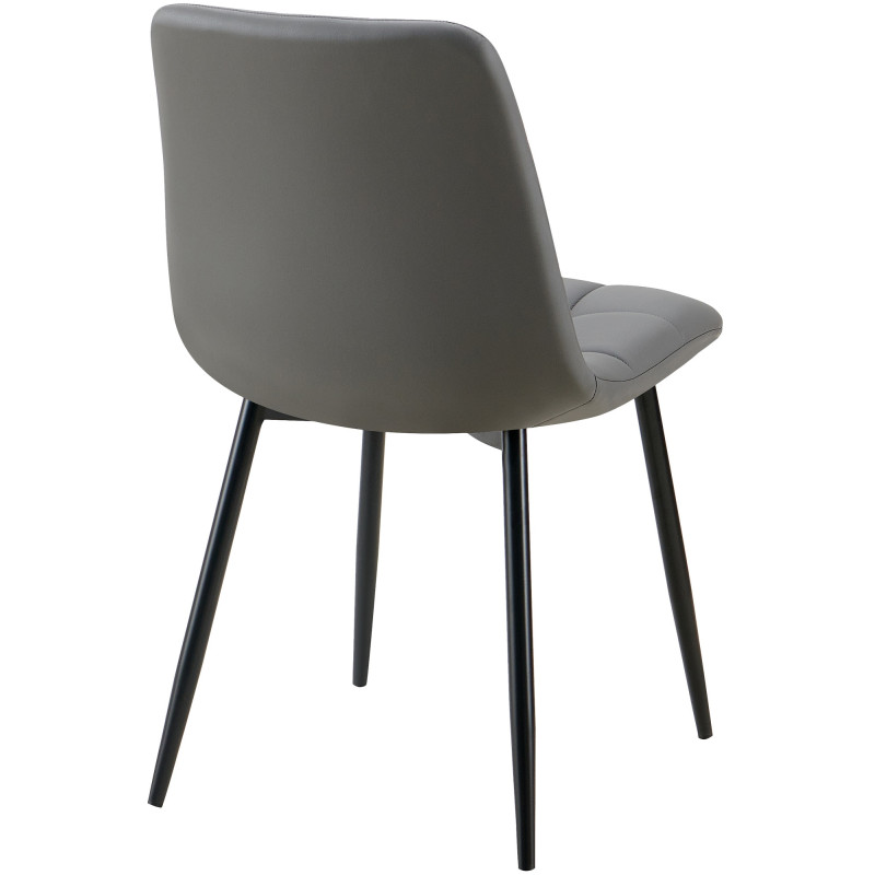 Chaise design scandinave en Polyuréthane Gris foncé Métal Noir Selvios - 2