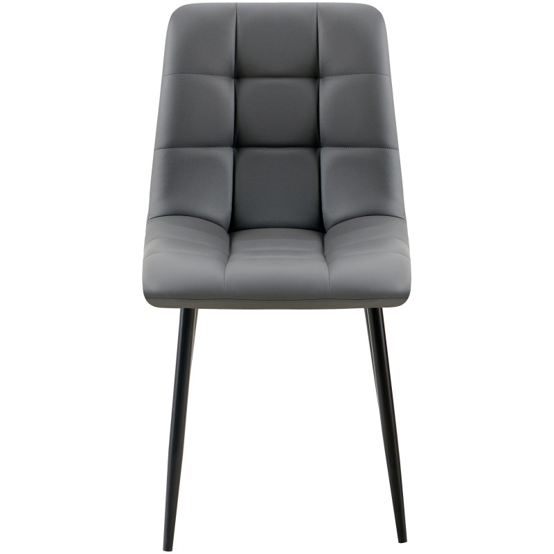 Chaise design scandinave en Polyuréthane Gris foncé Métal Noir Selvios - 4