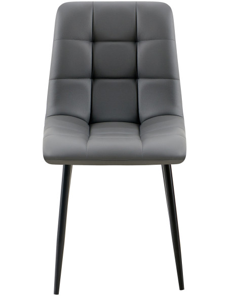Chaise design scandinave en Polyuréthane Gris foncé Métal Noir Selvios - 4