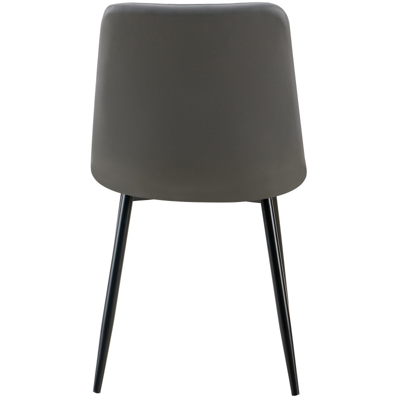 Chaise design scandinave en Polyuréthane Gris foncé Métal Noir Selvios - 5