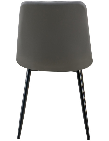 Chaise design scandinave en Polyuréthane Gris foncé Métal Noir Selvios - 5