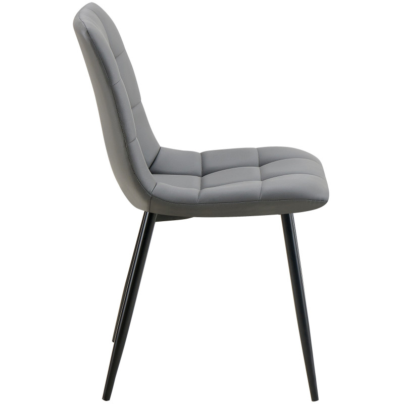 Chaise design scandinave en Polyuréthane Gris foncé Métal Noir Selvios - 6