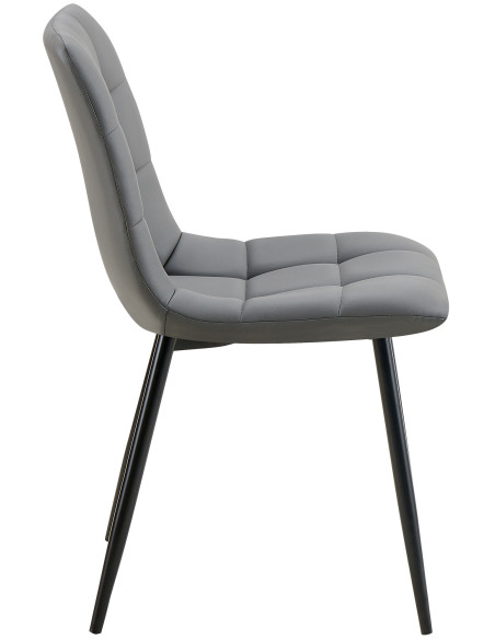 Chaise design scandinave en Polyuréthane Gris foncé Métal Noir Selvios - 6