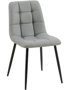 Chaise design scandinave en Polyuréthane Gris clair Métal Noir Selvios - 1