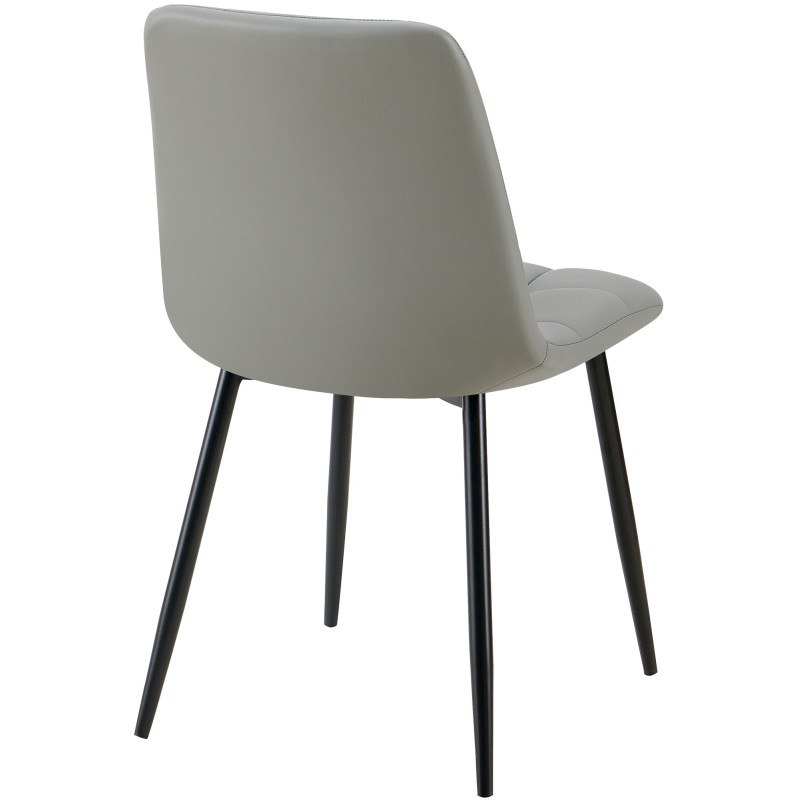 Chaise design scandinave en Polyuréthane Gris clair Métal Noir Selvios - 2