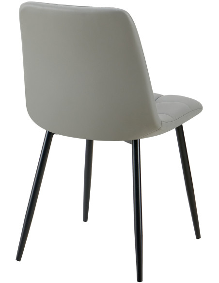 Chaise design scandinave en Polyuréthane Gris clair Métal Noir Selvios - 2