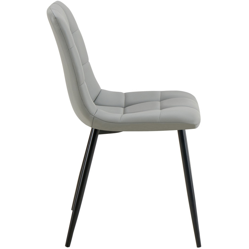 Chaise design scandinave en Polyuréthane Gris clair Métal Noir Selvios - 6