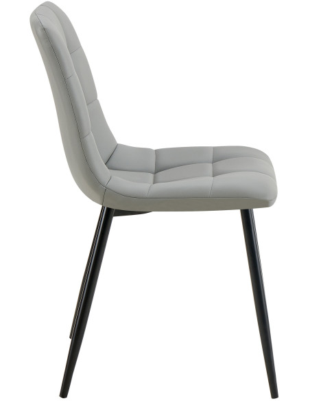 Chaise design scandinave en Polyuréthane Gris clair Métal Noir Selvios - 6