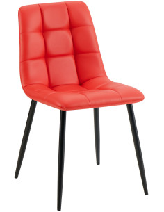 Chaise design scandinave en Polyuréthane Rouge Métal Noir Selvios - 1