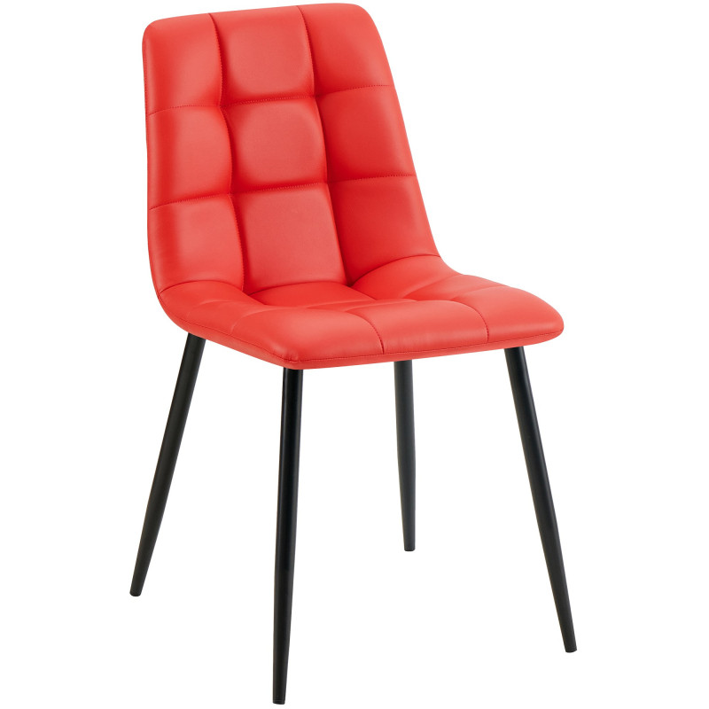 Chaise design scandinave en Polyuréthane Rouge Métal Noir Selvios - 1